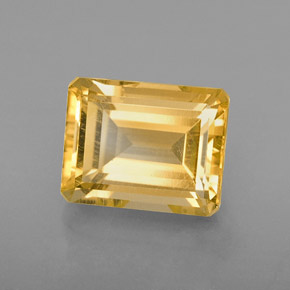2.49캐럿 천연 골든 옐로우 시트린, 에메랄드 컷, 9×7.1 mm, VS