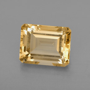 2.38캐럿 천연 골든 옐로우 시트린, 에메랄드 컷, 9×7.1 mm, VVS