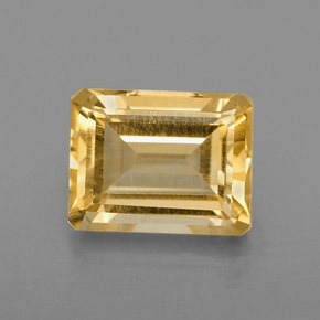 2.31캐럿 천연 골든 옐로우 시트린, 에메랄드 컷, 9×7 mm, VVS