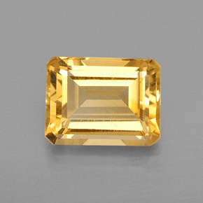 2.19캐럿 천연 골든 옐로우 시트린, 에메랄드 컷, 8.9×6.9 mm, VVS