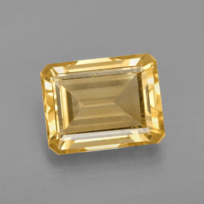 2.33캐럿 천연 골든 옐로우 시트린, 에메랄드 컷, 9.2×7.2 mm, VVS