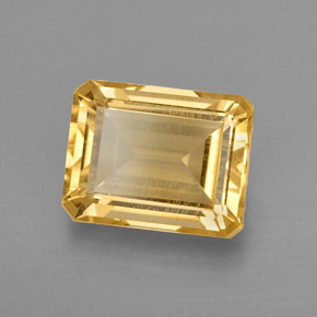 2.33캐럿 천연 골든 옐로우 시트린, 에메랄드 컷, 9.2×7.2 mm, VVS