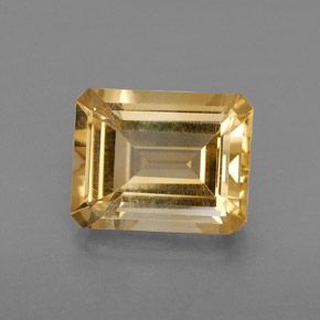 2.05캐럿 천연 골든 옐로우 시트린, 에메랄드 컷, 9×7.1 mm, VS