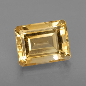 2.33캐럿 천연 골든 옐로우 시트린, 에메랄드 컷, 8.9×7 mm, VS