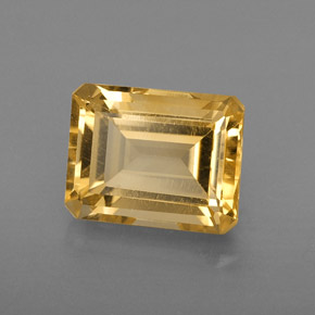 2.42캐럿 천연 골든 옐로우 시트린, 에메랄드 컷, 9×7.1 mm, VVS-VS
