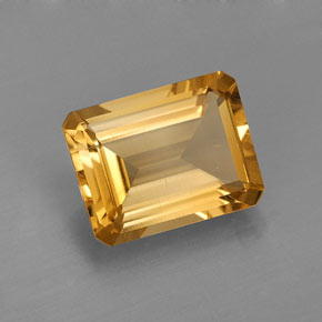 1.96캐럿 천연 골든 옐로우 시트린, 에메랄드 컷, 9×7 mm, VVS
