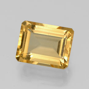 2.18캐럿 천연 골든 옐로우 시트린, 에메랄드 컷, 8.9×7 mm, VVS