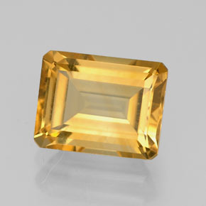 2.19캐럿 천연 골든 옐로우 시트린, 에메랄드 컷, 8.9×6.9 mm, VVS