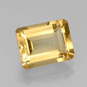 2.23캐럿 천연 골든 옐로우 시트린, 에메랄드 컷, 9.1×7.1 mm, VVS