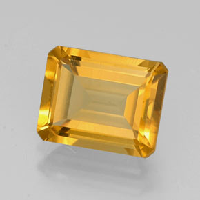 2.11캐럿 천연 골든 옐로우 시트린, 에메랄드 컷, 9.1×7.2 mm, VVS