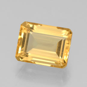 2.24캐럿 천연 골든 옐로우 시트린, 에메랄드 컷, 9×6.9 mm, VVS
