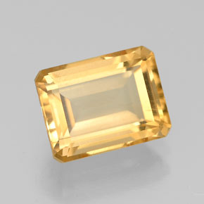 2.24캐럿 천연 골든 옐로우 시트린, 에메랄드 컷, 9×6.9 mm, VVS