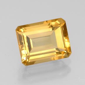 2.21캐럿 천연 골든 옐로우 시트린, 에메랄드 컷, 8.9×7.1 mm, VVS
