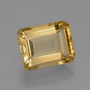 2.10캐럿 천연 골든 옐로우 시트린, 에메랄드 컷, 8.9×7.1 mm, VVS