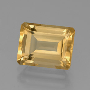 2.19캐럿 천연 골든 옐로우 시트린, 에메랄드 컷, 9×7 mm, VVS