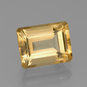 2.19캐럿 천연 골든 옐로우 시트린, 에메랄드 컷, 9×7 mm, VVS