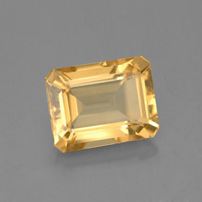 2.35캐럿 천연 골든 옐로우 시트린, 에메랄드 컷, 9×7 mm, VVS-VS