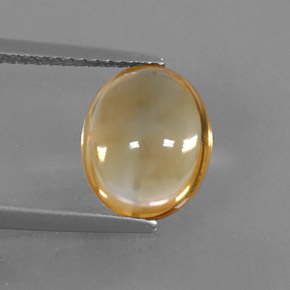 2.63캐럿 천연 골든 옐로우 시트린, 타원형 컷, 10.4×8.5 mm, 투명한