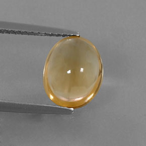 2.22캐럿 천연 골든 옐로우 시트린, 타원형 컷, 9.8×7.8 mm, 투명한