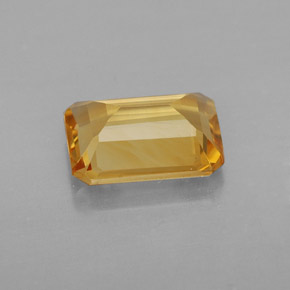 1.69캐럿 천연 골든 옐로우 시트린, 에메랄드 컷, 9×7 mm, VS