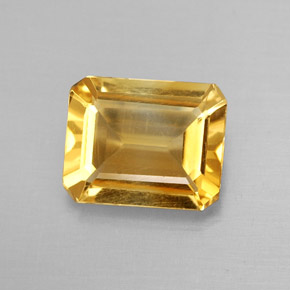 1.68캐럿 천연 골든 옐로우 시트린, 에메랄드 컷, 8.7×7 mm, VVS-VS