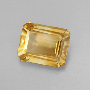 1.68캐럿 천연 골든 옐로우 시트린, 에메랄드 컷, 8.7×7 mm, VVS-VS