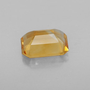 1.69캐럿 천연 골든 옐로우 시트린, 에메랄드 컷, 8.7×6.8 mm, VVS-VS