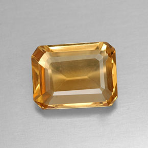 1.84캐럿 천연 골든 옐로우 시트린, 에메랄드 컷, 9×6.9 mm, VVS-VS