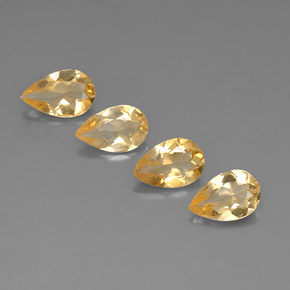 캐럿 천연 골든 옐로우 시트린 보석, 배 모양, 7.7×5 mm, VVS