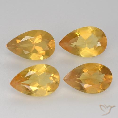 2.71ctw 자연스러운 Bright Gold  황수정, 배 모양, VVS-VS