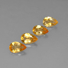 캐럿 천연 골든 옐로우 시트린 보석, 배 모양, 7.9×5.1 mm, VVS