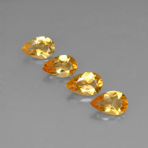 캐럿 천연 골든 옐로우 시트린 보석, 배 모양, 7.9×5.1 mm, VVS