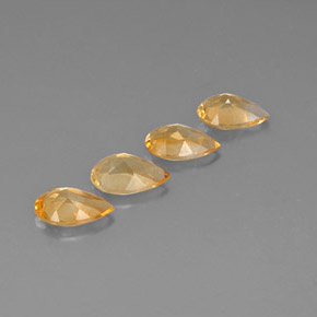 캐럿 천연 골든 옐로우 시트린 보석, 배 모양, 7.9×5.1 mm, VVS