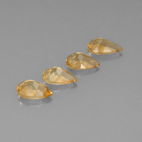캐럿 천연 골든 옐로우 시트린 보석, 배 모양, 7.7×5 mm, VVS