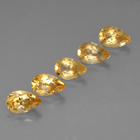 4.14캐럿 천연 골든 옐로우 시트린 보석, 배 모양, 7.8×5.1 mm, VVS