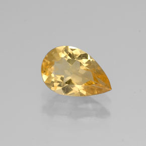 0.69캐럿 천연 골든 옐로우 시트린, 배 모양, 7.8×5.1 mm, VVS