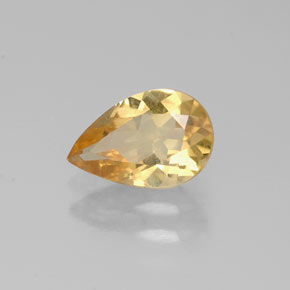 0.69캐럿 천연 골든 옐로우 시트린, 배 모양, 7.8×5.1 mm, VVS
