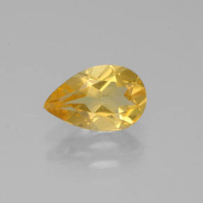 0.65캐럿 천연 골든 옐로우 시트린, 배 모양, 7.6×5 mm, VVS