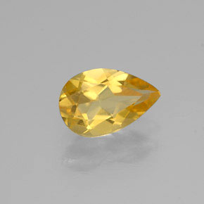 0.65캐럿 천연 골든 옐로우 시트린, 배 모양, 7.6×5 mm, VVS