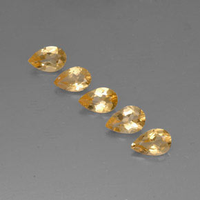 캐럿 천연 골든 옐로우 시트린 보석, 배 모양, 7.6×5 mm, VVS