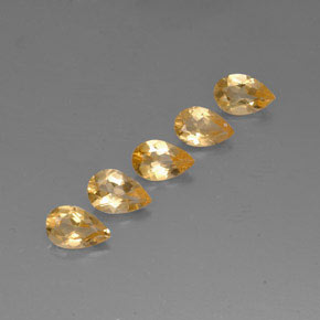 캐럿 천연 골든 옐로우 시트린 보석, 배 모양, 7.6×5 mm, VVS