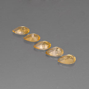 캐럿 천연 골든 옐로우 시트린 보석, 배 모양, 7.6×5 mm, VVS