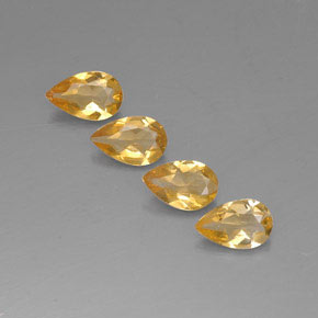 캐럿 천연 골든 옐로우 시트린 보석, 배 모양, 7.9×5.1 mm, VVS-VS