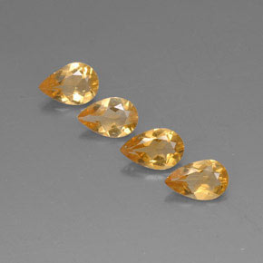 캐럿 천연 골든 옐로우 시트린 보석, 배 모양, 7.8×5.1 mm, VVS-VS
