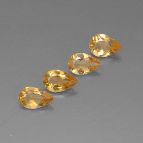 캐럿 천연 골든 옐로우 시트린 보석, 배 모양, 7.8×5.1 mm, VVS-VS
