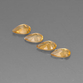 캐럿 천연 골든 옐로우 시트린 보석, 배 모양, 7.8×5.1 mm, VVS-VS