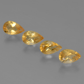 2.85캐럿 천연 Orange-Gold  시트린 보석, 배 모양, 7.7×5 mm, VVS