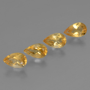 2.85캐럿 천연 Orange-Gold  시트린 보석, 배 모양, 7.7×5 mm, VVS