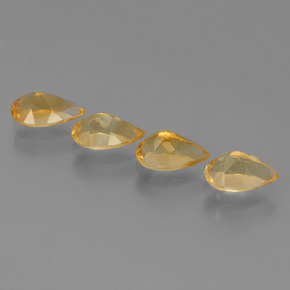 2.85캐럿 천연 Orange-Gold  시트린 보석, 배 모양, 7.7×5 mm, VVS