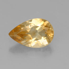 0.70캐럿 천연 골든 옐로우 시트린, 배 모양, 7.9×5.1 mm, VVS